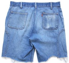 画像2: 70s Levi'sリーバイス 葉っぱタブ 567 カットオフ デニム ショートパンツ ヒゲ w34★ショーツ (2)