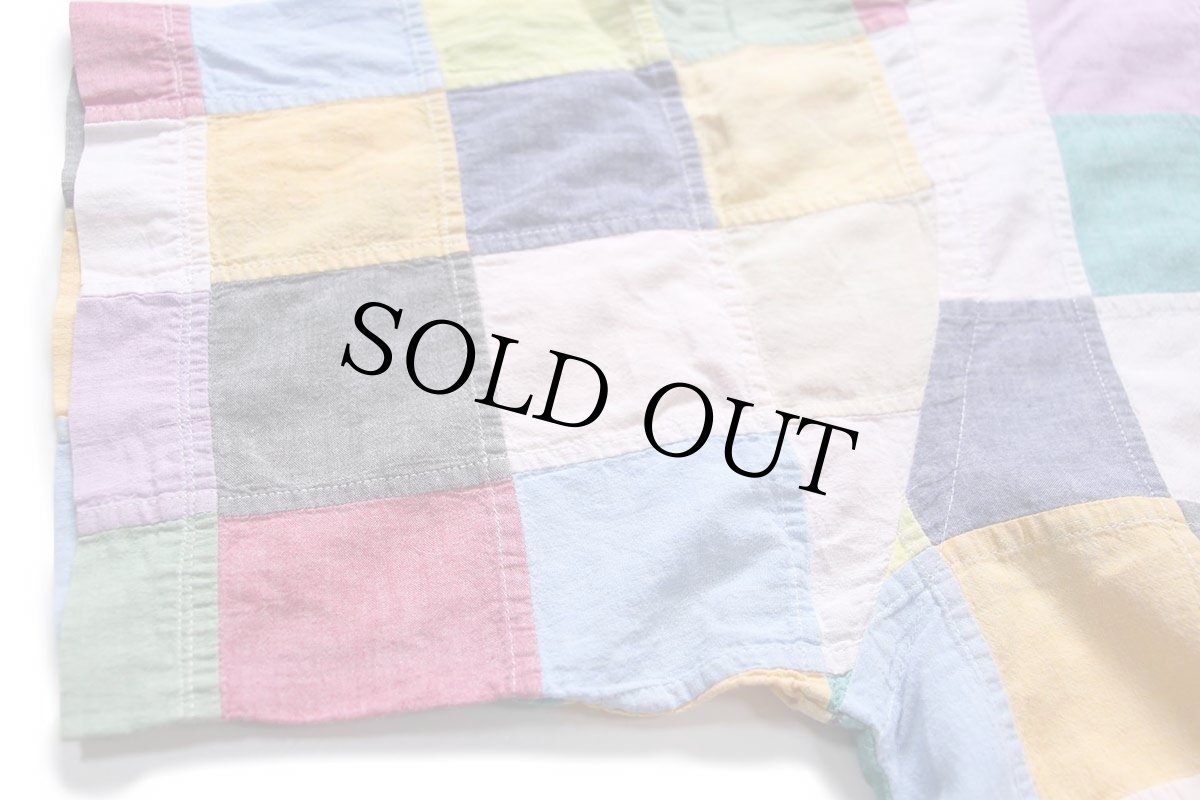 画像6: 00s ORVISオービス パッチワーク ボタンダウン 半袖 コットンシャツ XXL★インド綿 特大 (6)