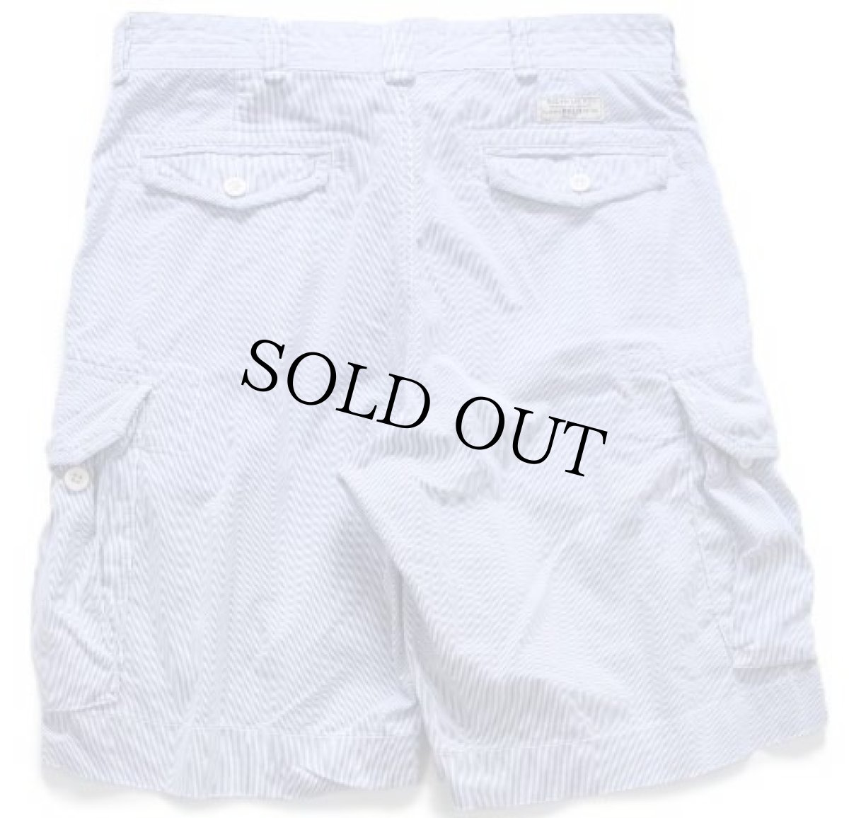 画像2: ポロ ラルフローレン ストライプ コットン カーゴ ショートパンツ 34★ショーツ (2)