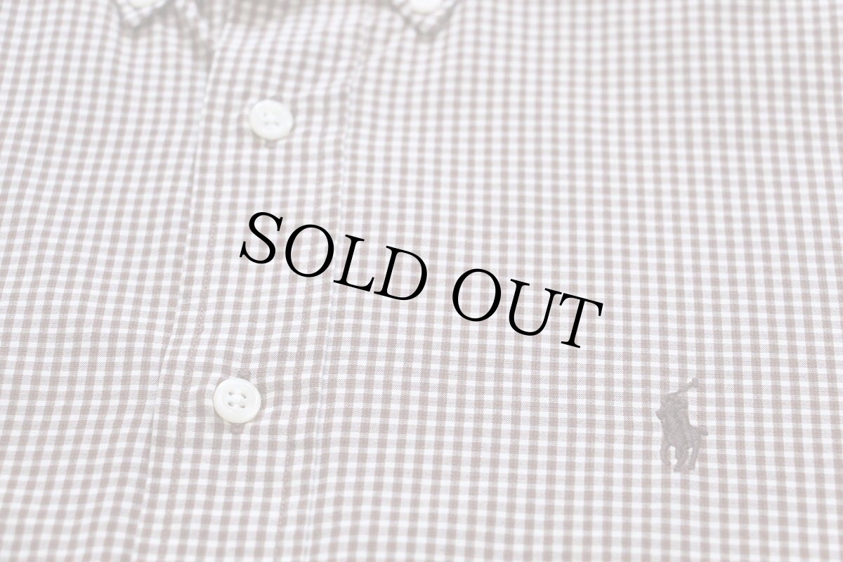 画像5: 00s ラルフローレン BLAKE ギンガムチェック ボタンダウン 半袖 コットンシャツ 茶×白 S (5)