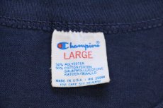 画像4: 80s USA製 Championチャンピオン OLD DOMINION UNIVERSITY ひび割れプリント ペンキ飛び Tシャツ 紺 L (4)