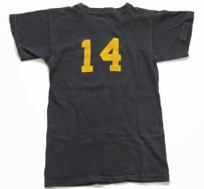 画像3: 70s USA製 RUSSELLラッセル COTTAGE GROVE PEE-WEE GIANTS 三段中抜き 14 ナンバリング コットンTシャツ 炭黒 BOYS L (3)
