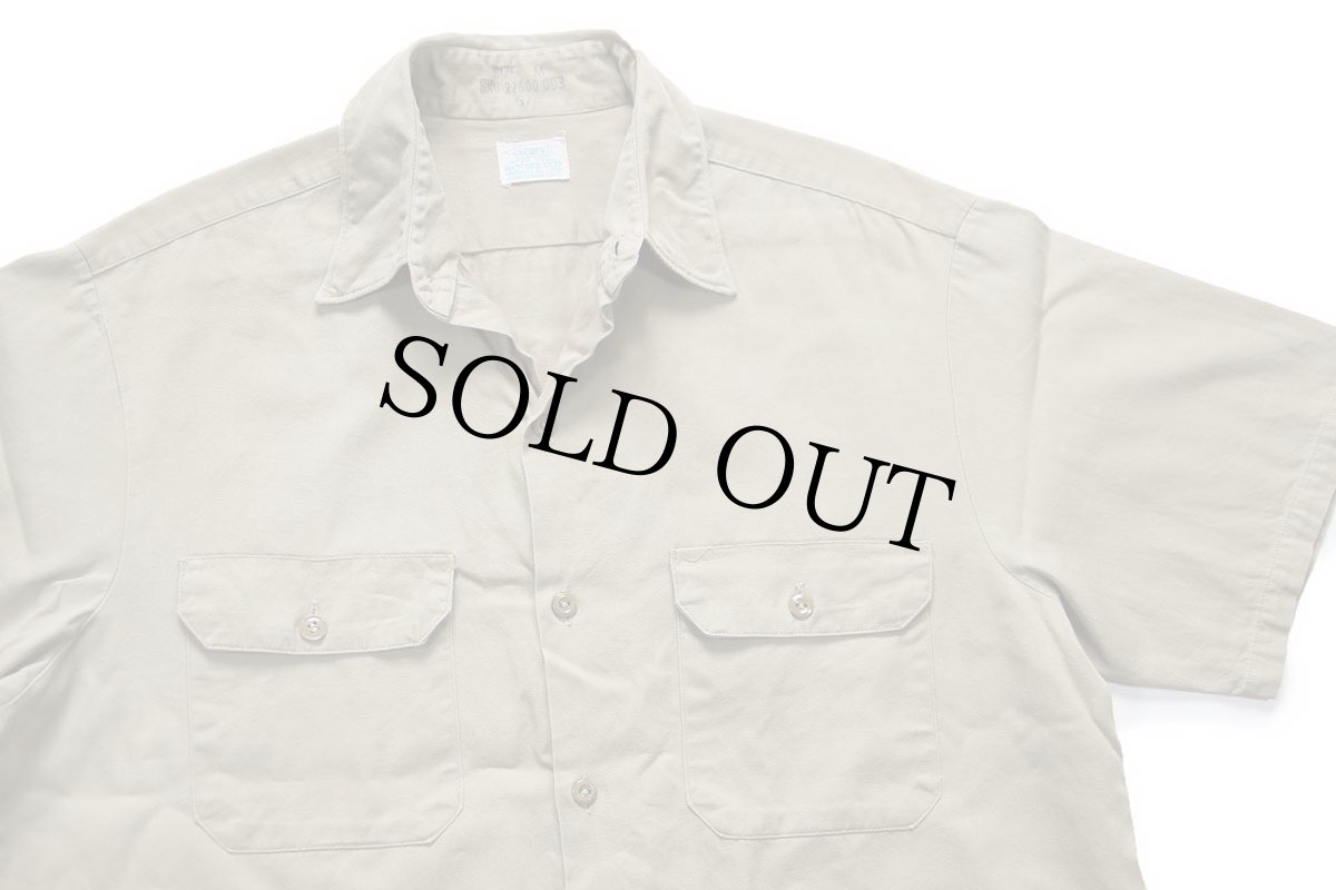 画像3: 60s Sears ARMY TWILL 半袖 コットンツイル ワークシャツ カーキ M (3)