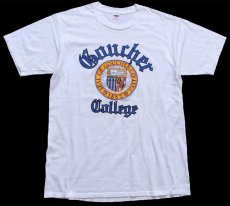 画像2: 80s USA製 Goucher College オールドイングリッシュ コットンTシャツ 白 XL (2)