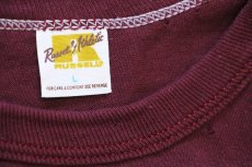画像4: 70s USA製 RUSSELLラッセル AHS FACULTY コットンTシャツ バーガンディ L (4)