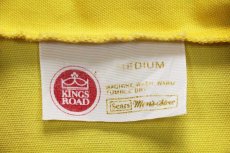 画像4: 70s Sears KINGS ROAD ロゴ刺繍 半袖 オープンカラーシャツ 黄 M (4)