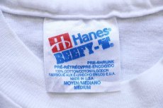 画像4: 90s USA製 Hanes LANGHORNE SKI SHOP OBERMEYER オバマイヤー イラスト コットンTシャツ 白 M (4)