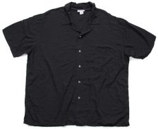 画像1: USA製 Chefwear 無地 半袖 バンブーシャツ 黒 2X★特大 (1)