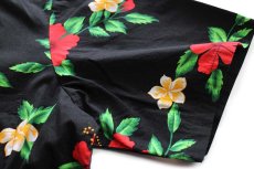 画像6: ハワイ製 Aloha Mo'i HAWAII ハイビスカス柄 オープンカラー コットン アロハシャツ 2XL★特大  (6)