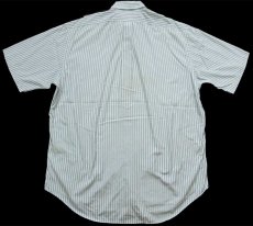 画像2: 90s ラルフローレン BLAIRE ランダムストライプ ポケット付き ボタンダウン 半袖 コットンシャツ L (2)