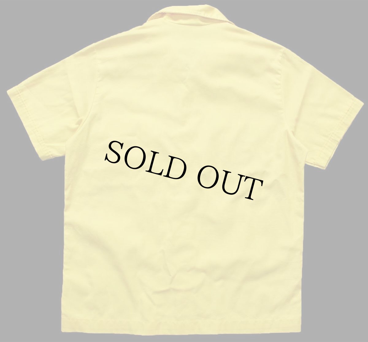 画像2: 70s Sears KINGS ROAD ロゴ刺繍 半袖 オープンカラーシャツ 黄 M (2)