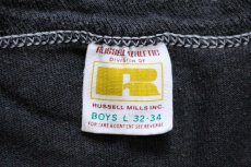 画像4: 70s USA製 RUSSELLラッセル COTTAGE GROVE PEE-WEE GIANTS 三段中抜き 14 ナンバリング コットンTシャツ 炭黒 BOYS L (4)