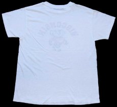 画像3: 80s WISCONSIN バッキー マスコット 染み込みプリント Tシャツ 白 (3)