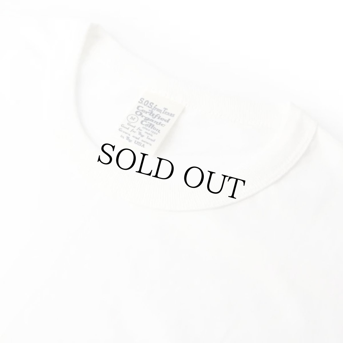 画像2: S.O.S. from Texas Short Sleeve Crew Tee White 新品★USA製 オーガニックコットン Tシャツ ホワイト (2)