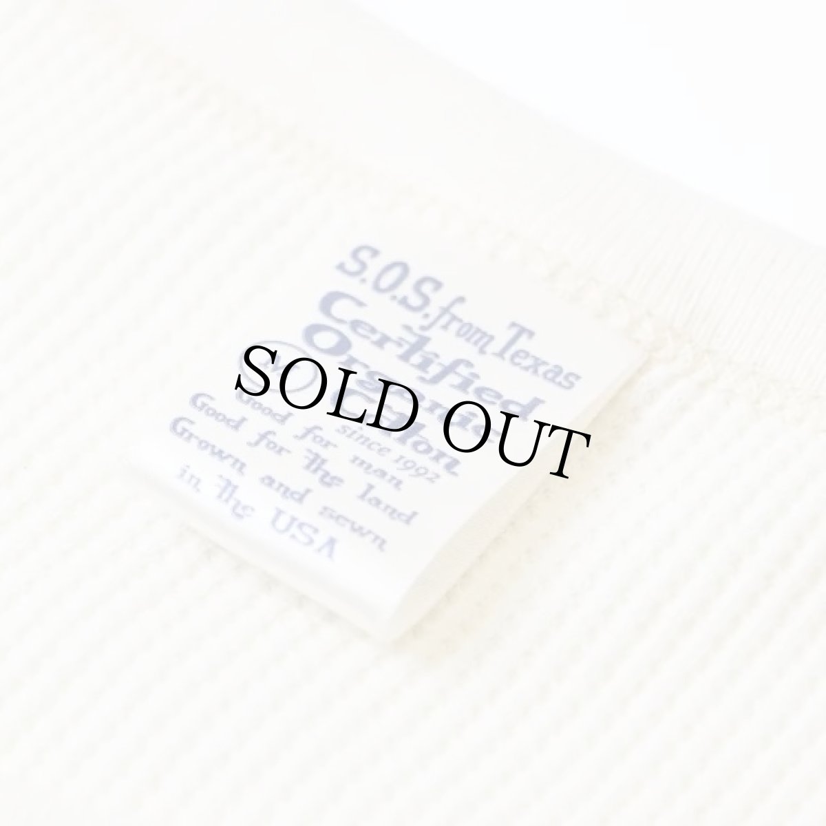 画像2: THERMAL Long Sleeve Crew Tee Natural 新品★USA製 オーガニックコットン サーマルシャツ ナチュラル (2)