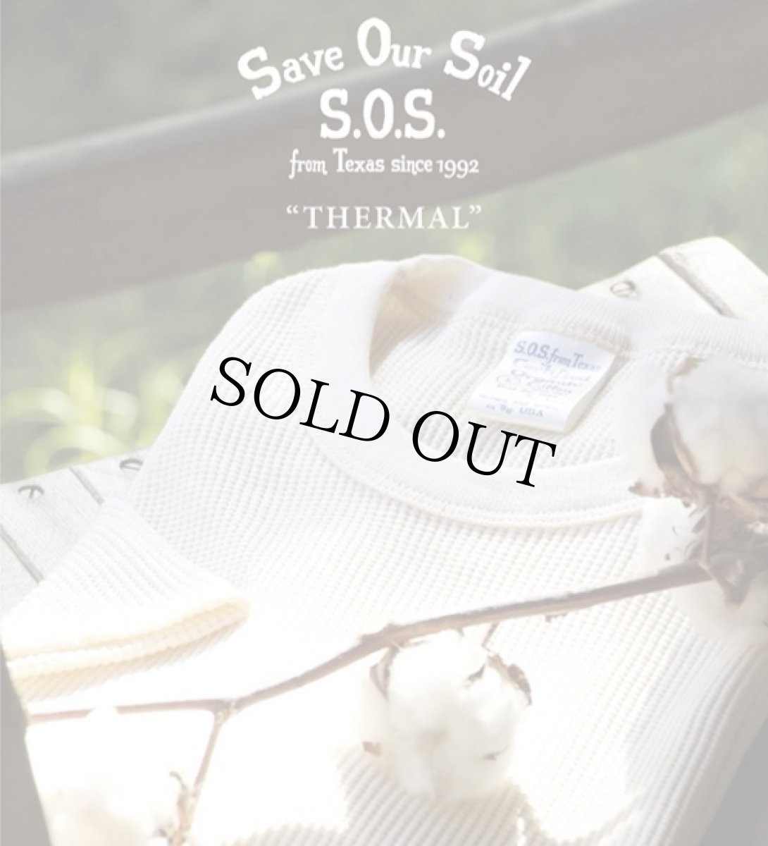 画像9: THERMAL Long Sleeve Crew Tee Natural 新品★USA製 オーガニックコットン サーマルシャツ ナチュラル (9)