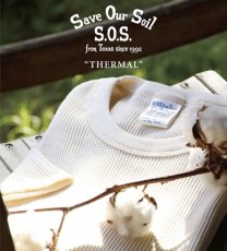 画像9: THERMAL Long Sleeve Crew Tee Natural 新品★USA製 オーガニックコットン サーマルシャツ ナチュラル (9)