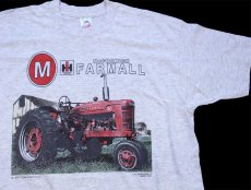 画像1: 90s USA製 McCORMICK FARMALL ロゴ トラクター コットンTシャツ 杢ライトグレー XL (1)