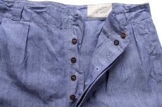 画像3: デッドストック★50s フランス軍 FRENCH NAVY ツータック リネン ショートパンツ 1★ショーツ (3)