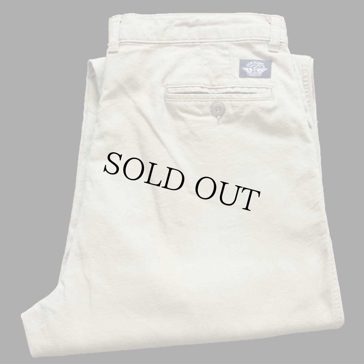 画像1: 90s DOCKERSドッカーズ ツータック コットン キャンバス パンツ カーキ W36 L30★Levi'sリーバイス (1)