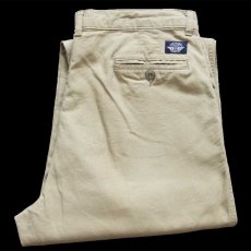 画像1: 90s DOCKERSドッカーズ ツータック コットン キャンバス パンツ カーキ w36 L30★Levi'sリーバイス (1)