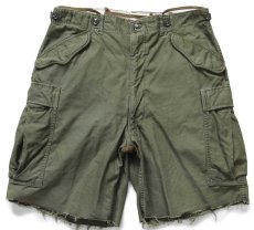 画像1: 50s 米軍 U.S.ARMY M-51 カットオフ コットンサテン フィールド カーゴ ショートパンツ オリーブグリーン M★ショーツ (1)