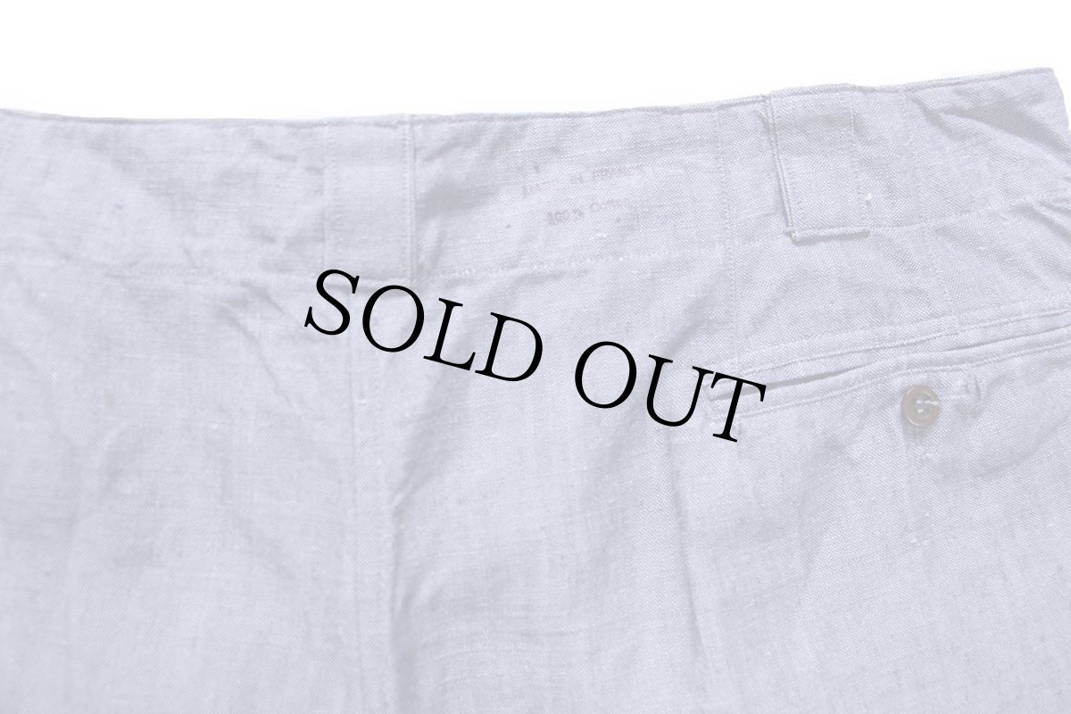 画像5: デッドストック★50s フランス軍 FRENCH NAVY ツータック リネン ショートパンツ 1★ショーツ (5)