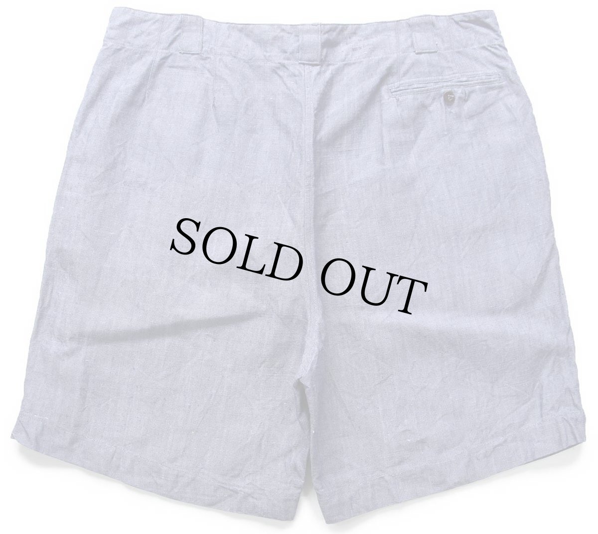 画像2: デッドストック★50s フランス軍 FRENCH NAVY ツータック リネン ショートパンツ 1★ショーツ (2)