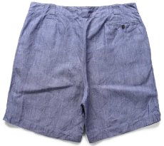 画像2: デッドストック★50s フランス軍 FRENCH NAVY ツータック リネン ショートパンツ 1★ショーツ (2)