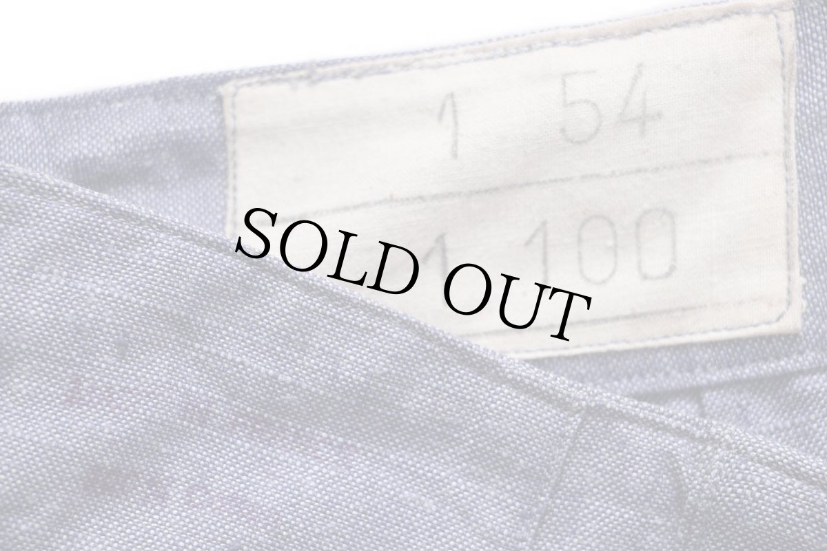 画像4: デッドストック★50s フランス軍 FRENCH NAVY ツータック リネン ショートパンツ 1★ショーツ (4)