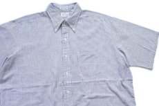 画像3: 70s The KING SIZE ストライプ 三点留め ボタンダウン 半袖 コットン シアサッカーシャツ 白×薄黒 XL (3)