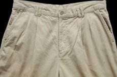 画像4: 90s DOCKERSドッカーズ ツータック コットン キャンバス パンツ カーキ w36 L30★Levi'sリーバイス (4)