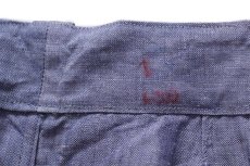 画像5: デッドストック★50s フランス軍 FRENCH NAVY ツータック リネン ショートパンツ w38★ショーツ (5)