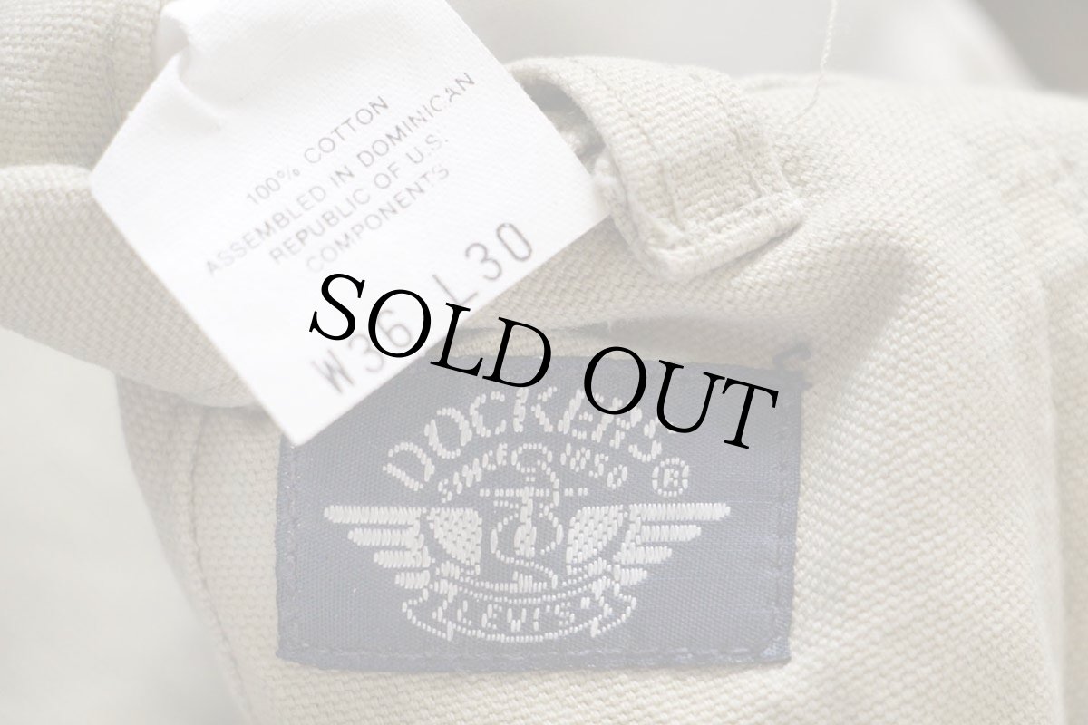 画像6: 90s DOCKERSドッカーズ ツータック コットン キャンバス パンツ カーキ W36 L30★Levi'sリーバイス (6)