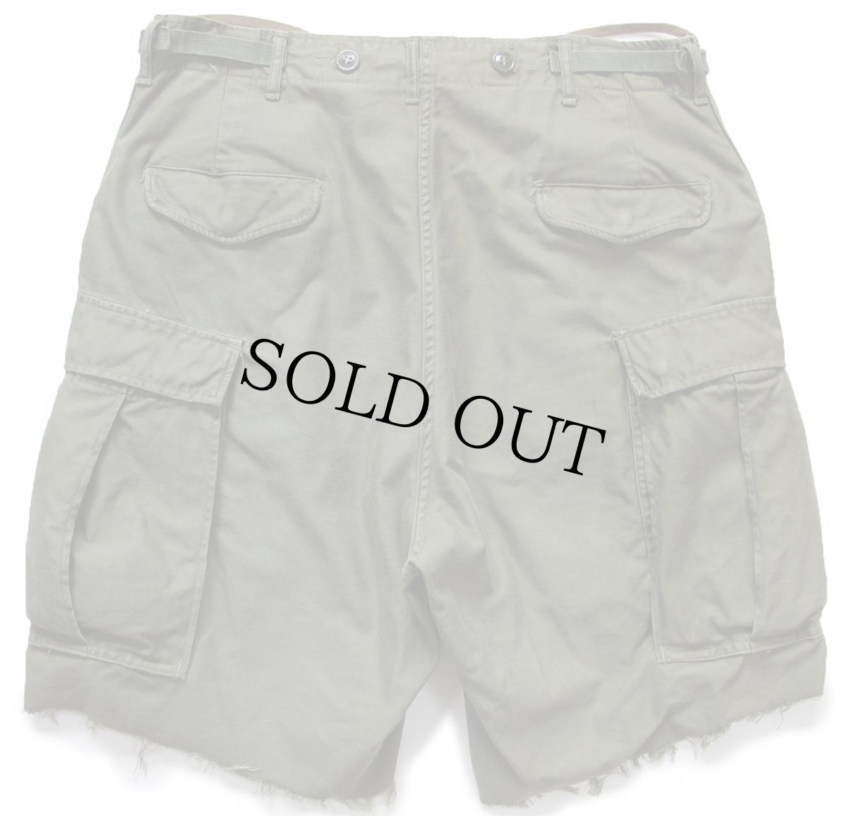 画像2: 50s 米軍 U.S.ARMY M-51 カットオフ コットンサテン フィールド カーゴ ショートパンツ オリーブグリーン M★ショーツ (2)