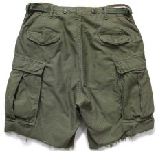 画像2: 50s 米軍 U.S.ARMY M-51 カットオフ コットンサテン フィールド カーゴ ショートパンツ オリーブグリーン M★ショーツ (2)