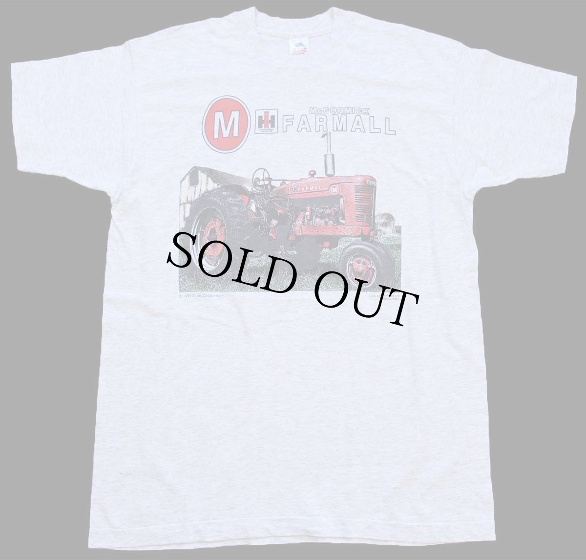 画像2: 90s USA製 McCORMICK FARMALL ロゴ トラクター コットンTシャツ 杢ライトグレー XL (2)