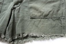 画像6: 70s 米軍 U.S.ARMY カットオフ ユーティリティ ベイカー ショートパンツ オリーブグリーン 32★ショーツ (6)