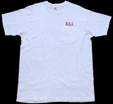 画像2: 90s USA製 R.O.J. FRED'S BULLHORNS OF 95 ロデオ ポケット付き コットンTシャツ 白 XL (2)