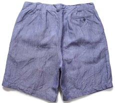 画像2: デッドストック★50s フランス軍 FRENCH NAVY ツータック リネン ショートパンツ w38★ショーツ (2)