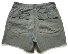 画像2: 70s 米軍 U.S.ARMY カットオフ ユーティリティ ベイカー ショートパンツ オリーブグリーン 32★ショーツ (2)
