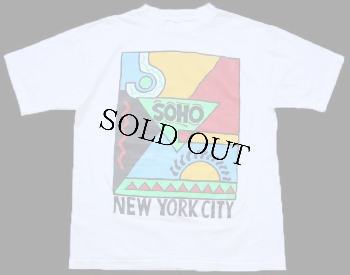 画像2: 90s USA製 SOHO NEW YORK CITY アート コットンTシャツ 白 L (2)