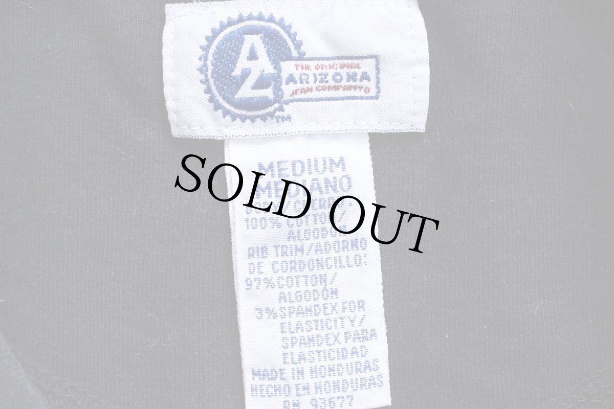 画像4: 00s ARIZONA 無地 ヘンリーネック コットンTシャツ 黒 M (4)