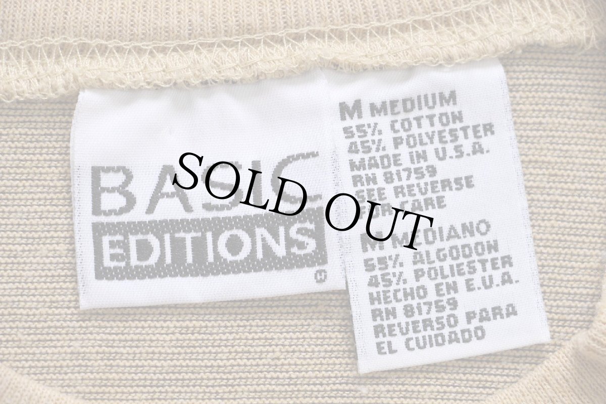 画像4: 90s USA製 BASIC EDITIONS ボーダー Tシャツ 薄茶×黒 M (4)