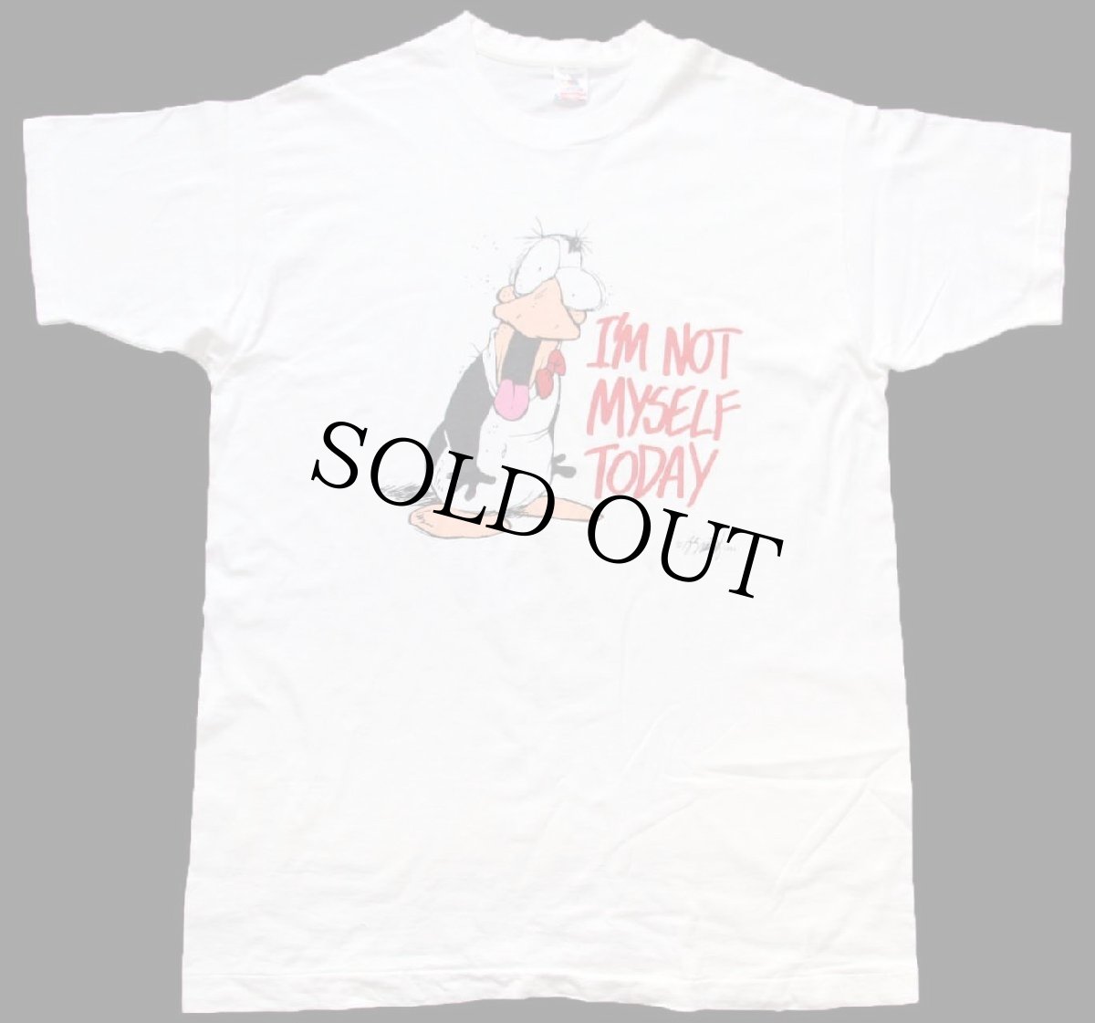画像2: 90s USA製 BLOOM COUNTY OPUS PENGUIN I'M NOT MYSELF TODAY バークリー ブレシド イラスト コットンTシャツ 白 XL (2)