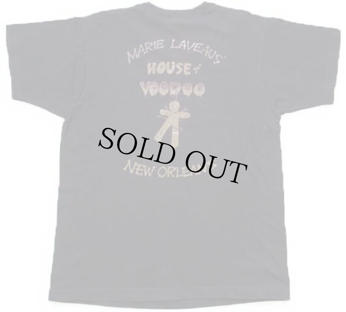 画像3: 90s USA製 MARIE LAVEAUS HOUSE of VOODOO 十字架 スカル 両面プリント コットンTシャツ 黒 L (3)