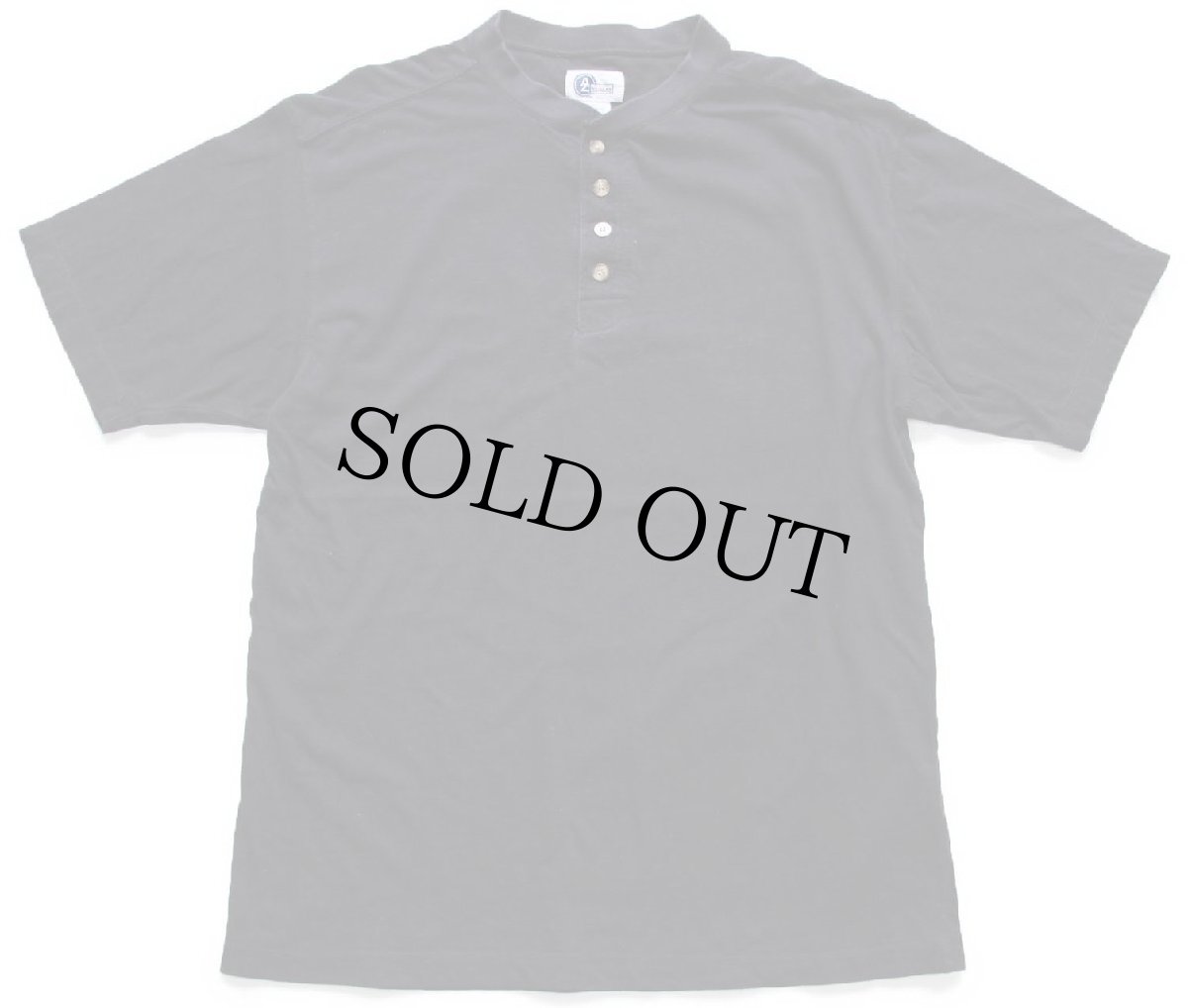 画像2: 00s ARIZONA 無地 ヘンリーネック コットンTシャツ 黒 M (2)