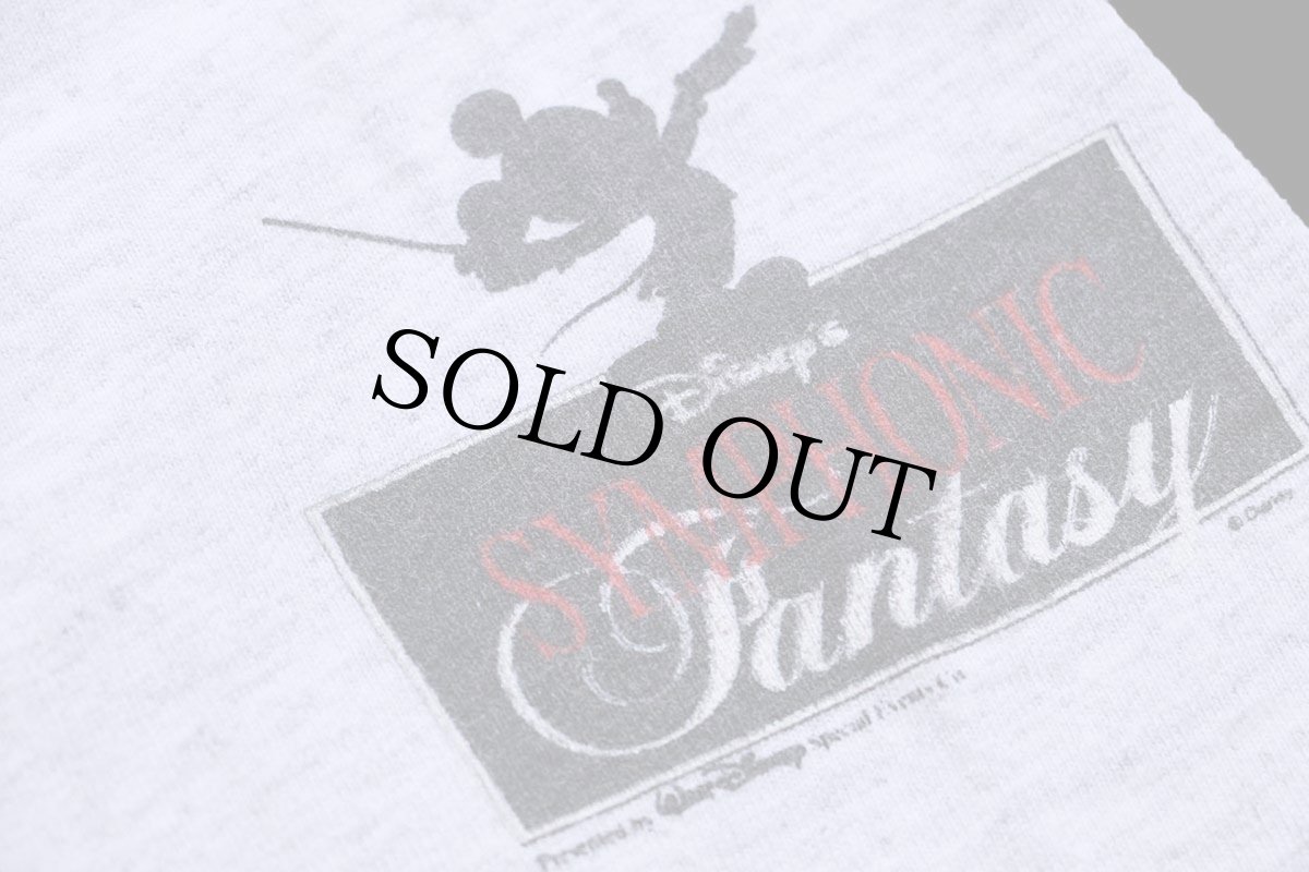 画像5: 90s USA製 DISNEYディズニー SYMPHONIC Fantasy ミッキー マウス コットンTシャツ 杢ライトグレー XL (5)