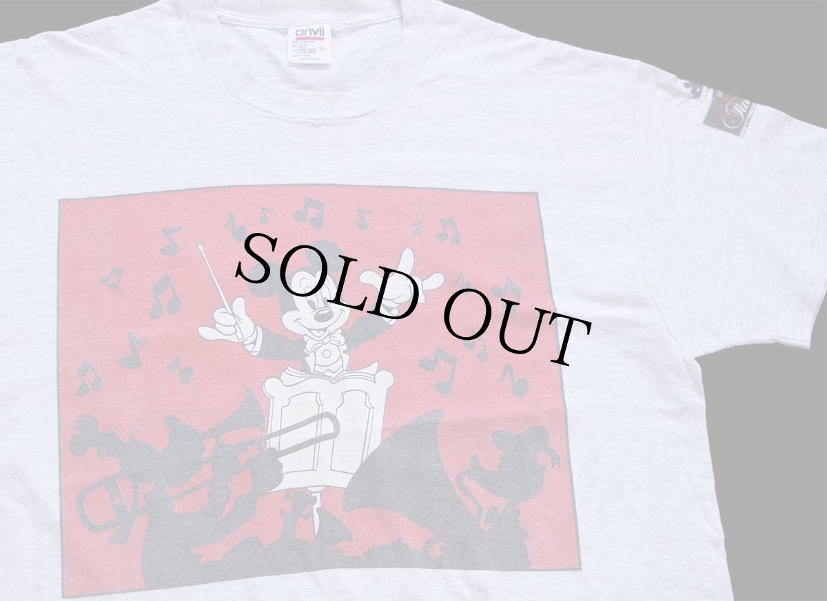 画像1: 90s USA製 DISNEYディズニー SYMPHONIC Fantasy ミッキー マウス コットンTシャツ 杢ライトグレー XL (1)