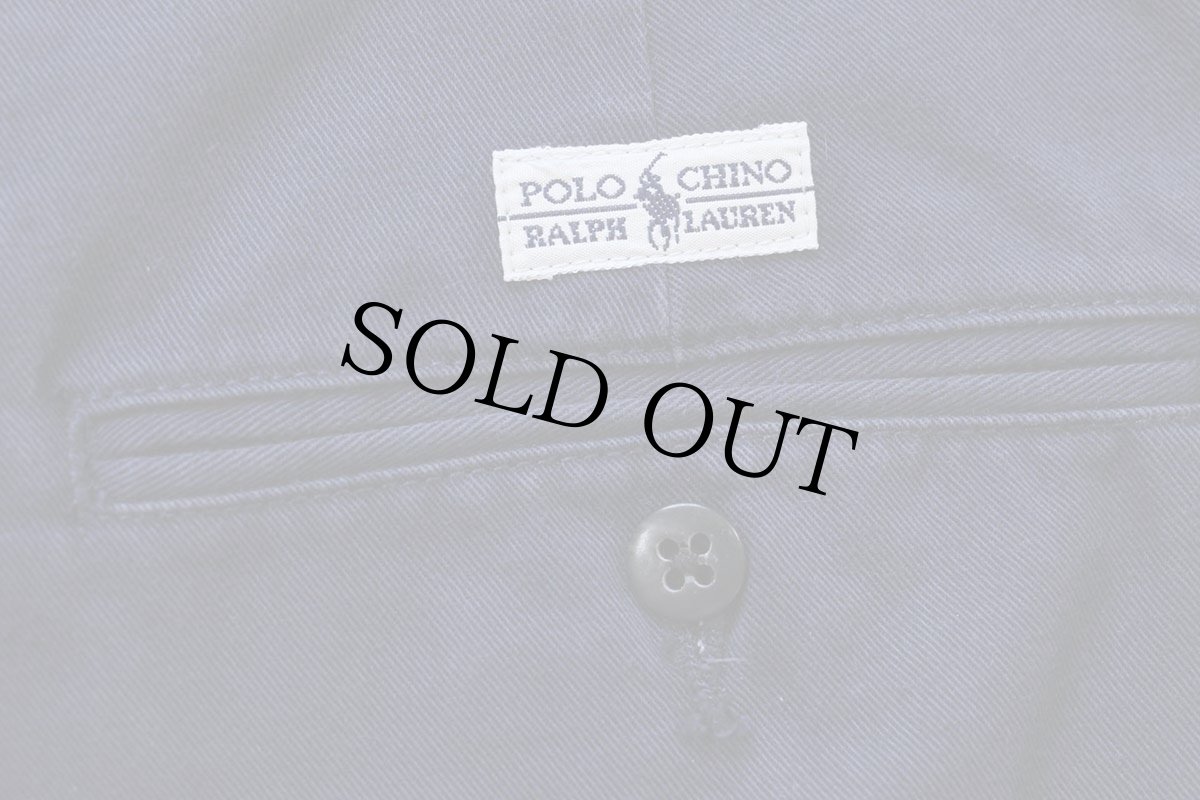 画像6: 90s ポロ ラルフローレン TYLER SHORT ツータック コットン チノ ショートパンツ ナス紺 32★130 ショーツ (6)